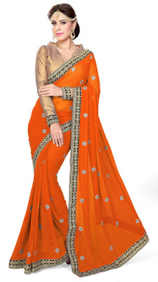 

Sourbh Sarees Embroidered Fashion Georgette Saree(Orange)