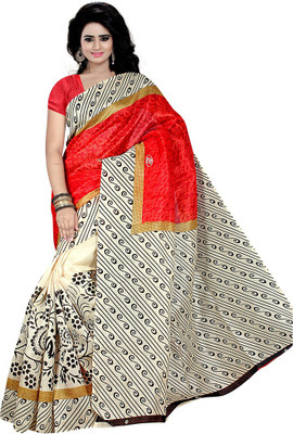 

Indian Wear Online Printed Fashion Cotton Saree(Red)