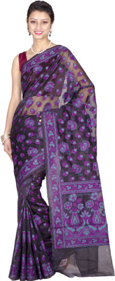 

Chandrakala Woven Banarasi Cotton Saree(Black)