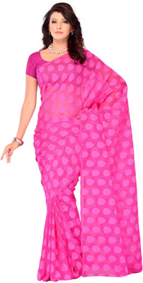 

JTInternational Self Design Fashion Jacquard Saree(Pink), Dark pink