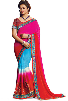 

Ridham Sarees Printed Bollywood Georgette Saree(Multicolor)