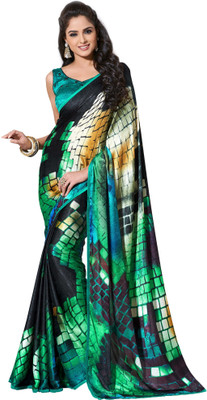 

JTInternational Printed Bollywood Handloom Silk Saree(Multicolor)
