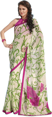 

Party Wear Dresses Printed Fashion Pure Chiffon Saree(Multicolor)