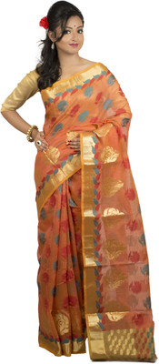 

monidipa Self Design Fashion Cotton Saree(Orange)