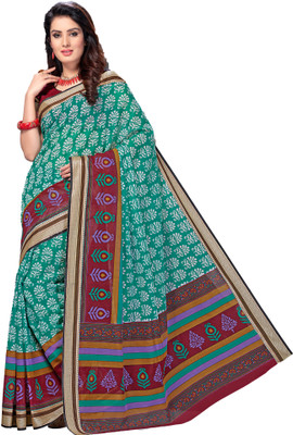 

M.S.Retail Printed Gadwal Cotton Saree(Green)