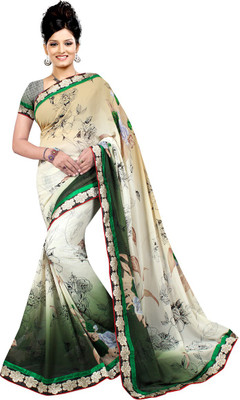 

Avaran fashion Printed Bollywood Georgette Saree(Brown)