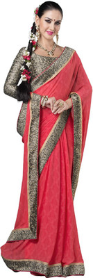 

Lovelylook Embroidered Fashion Georgette Saree(Pink), Peach
