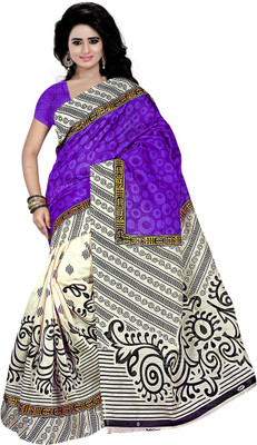 

Party Wear Dresses Printed Fashion Cotton Saree(Purple)