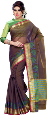 

Mimosa Woven Kanjivaram Cotton Saree(Blue, Navy blue