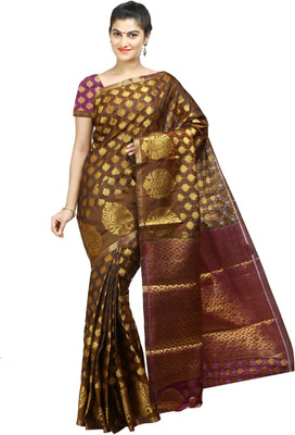 

Mimosa Woven Kanjivaram Art Silk Saree(Mustard)