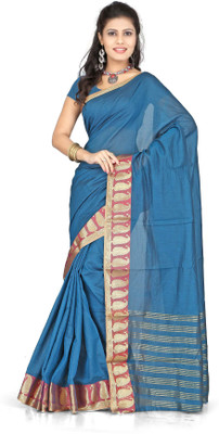 

It's Banii Woven Banarasi Cotton Saree(Blue)