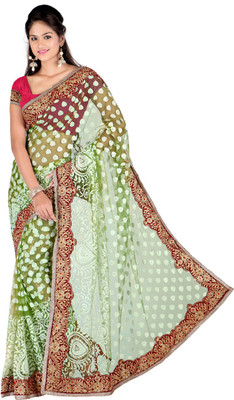 

Desi Butik Embroidered Fashion Art Silk Saree(Multicolor)