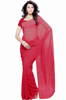 

Khoobee Self Design Fashion Georgette Saree(Pink)