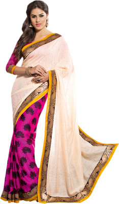 

Vishal Self Design Fashion Art Silk Saree(Pink), Cream+pink
