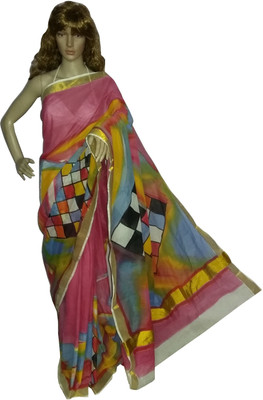 

KheyaliBoutique Hand Painted Balarampuram Handloom Cotton Saree(Multicolor)