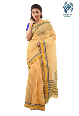 

Tantuja Self Design Dhaniakhali Handloom Cotton Saree(Yellow)