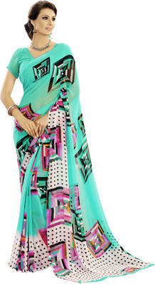 

Khoobee Self Design, Printed Fashion Georgette Saree(Green, Multicolor)