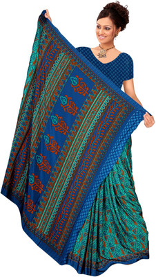 

Vardan Prints Printed Bollywood Crepe Saree(Blue)