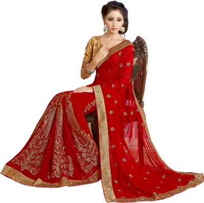 

Sushma Printed Daily Wear Georgette Saree(Red)