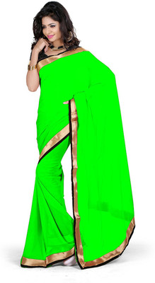 

Indian Wear Online Solid Fashion Georgette Saree(Light Green)
