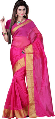 

Ansu Fashion Plain Fashion Georgette Saree(Green)