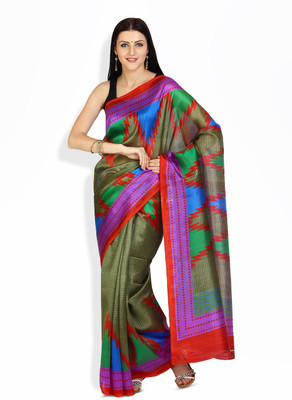 

Boondh Printed Fashion Art Silk Saree(Green