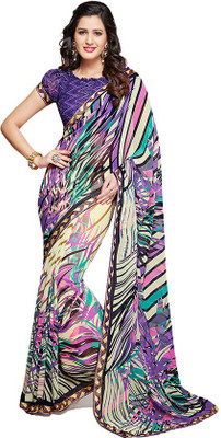 

PSHOPEE Printed Fashion Chiffon Saree(Purple)