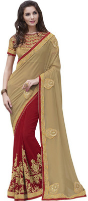 

Desi Butik Embroidered Fashion Georgette Saree(Multicolor)