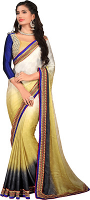 

Khushali Self Design, Embroidered Fashion Georgette, Jacquard Saree(Multicolor)