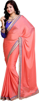 

Ishin Embellished Fashion Crepe Saree(Orange)