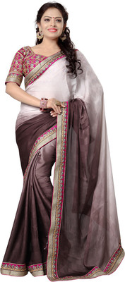 

Ishin Embroidered Fashion Jacquard Saree(Grey)