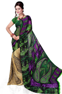 

Cenizas Printed Fashion Chiffon Saree(Multicolor), Green