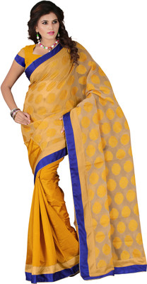 

It's Banii Woven Banarasi Handloom Banarasi Silk Saree(Yellow)