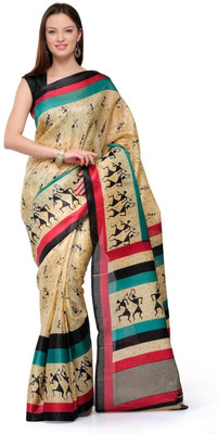 

Cenizas Printed Fashion Art Silk Saree(Multicolor)