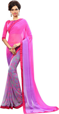 

Khoobee Self Design, Printed Fashion Georgette Saree(Pink, Grey, Multicolor), Grey;multicolor;pink