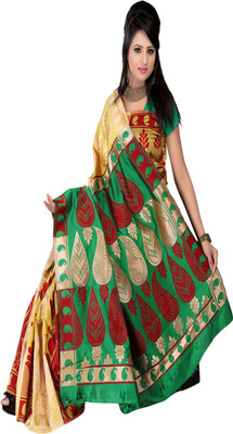 

Sanju Sarees Self Design Fashion Banarasi Silk Saree(Green, Yellow)