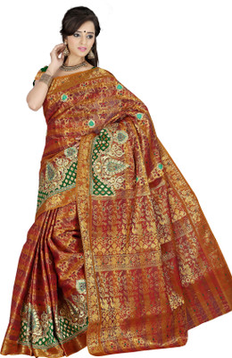 Mimosa Woven Kanjivaram Handloom Art Silk Saree(Red) available at flipkart for Rs.2889