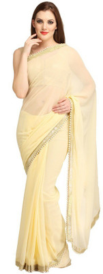 

Lime Embellished Fashion Georgette Saree(Beige)