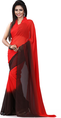 

Parisha Solid Fashion Georgette Saree(Red, Brown), Brown;red