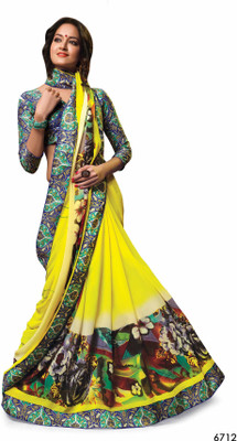 

Ridham Sarees Hand Painted Hand Batik Pure Georgette Saree(Pack of 3, Multicolor)