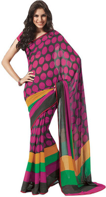 

Indian Wear Online Printed Fashion Pure Chiffon Saree(Purple)