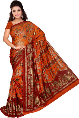 

Vardan Prints Printed Bollywood Georgette Saree(Brown, Gold)