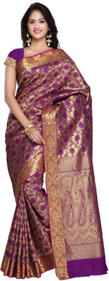 

Varkala Silk Sarees Woven Kanjivaram Saree(Purple)