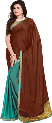 

Jiya Self Design Fashion Art Silk, Crepe Saree(Brown, Multicolor)