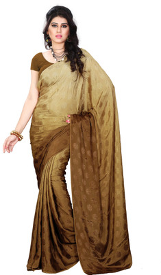 

JTInternational Printed Fashion Handloom Jacquard Saree(Multicolor), Brown