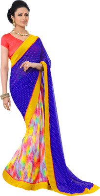 

Brijraj Printed Fashion Georgette Saree(Blue, Multicolor)