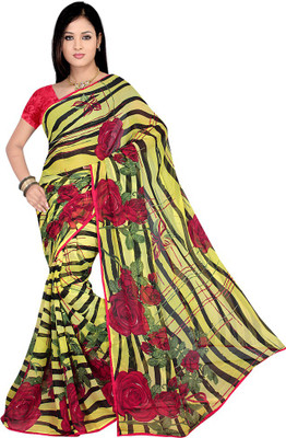 

Indian Wear Online Printed Fashion Chiffon Saree(Yellow)