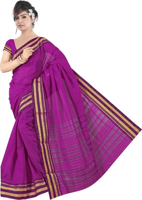 

JagannathSaree Woven Fashion Cotton Saree(Purple, Gold), Gold;purple