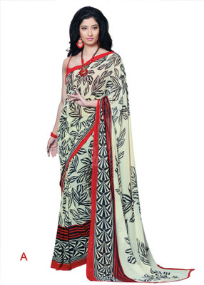 

Hi-Choice Printed Fashion Georgette Saree(Beige)