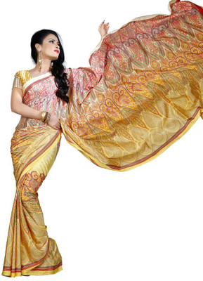

Desi Butik Printed Fashion Crepe Saree(Multicolor)